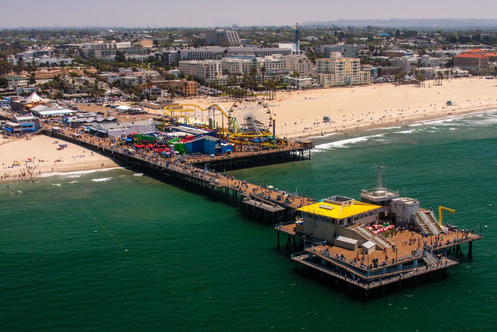 The Santa Monica Pier and amusement park. One of the top tourist destinations in Southern California and has been featured in countless movies and televisions shows.