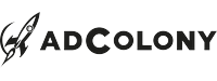 AdColony logo with a stylized rocket icon