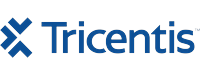 Tricentis brand logo with a blue wordmark and abstract icon on the left.